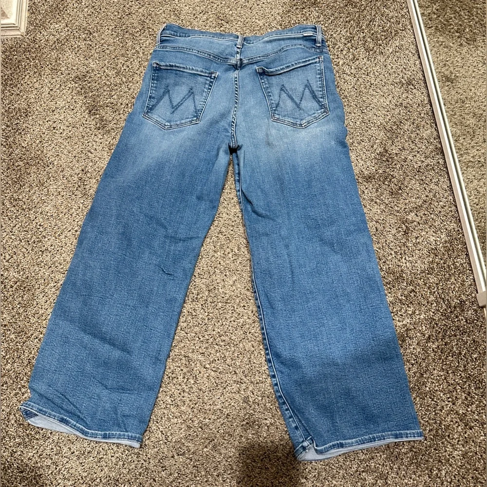 MOTHER The Dodger High Rise Ankle Wide Leg Jeans in Work Hard Play Hard - Picture 8 of 11